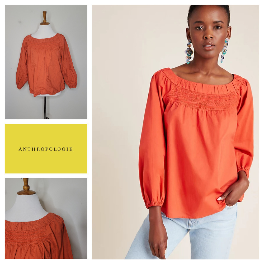 Anthropologie Maeve Jessie Smocked‎ Swing Top Size Medium